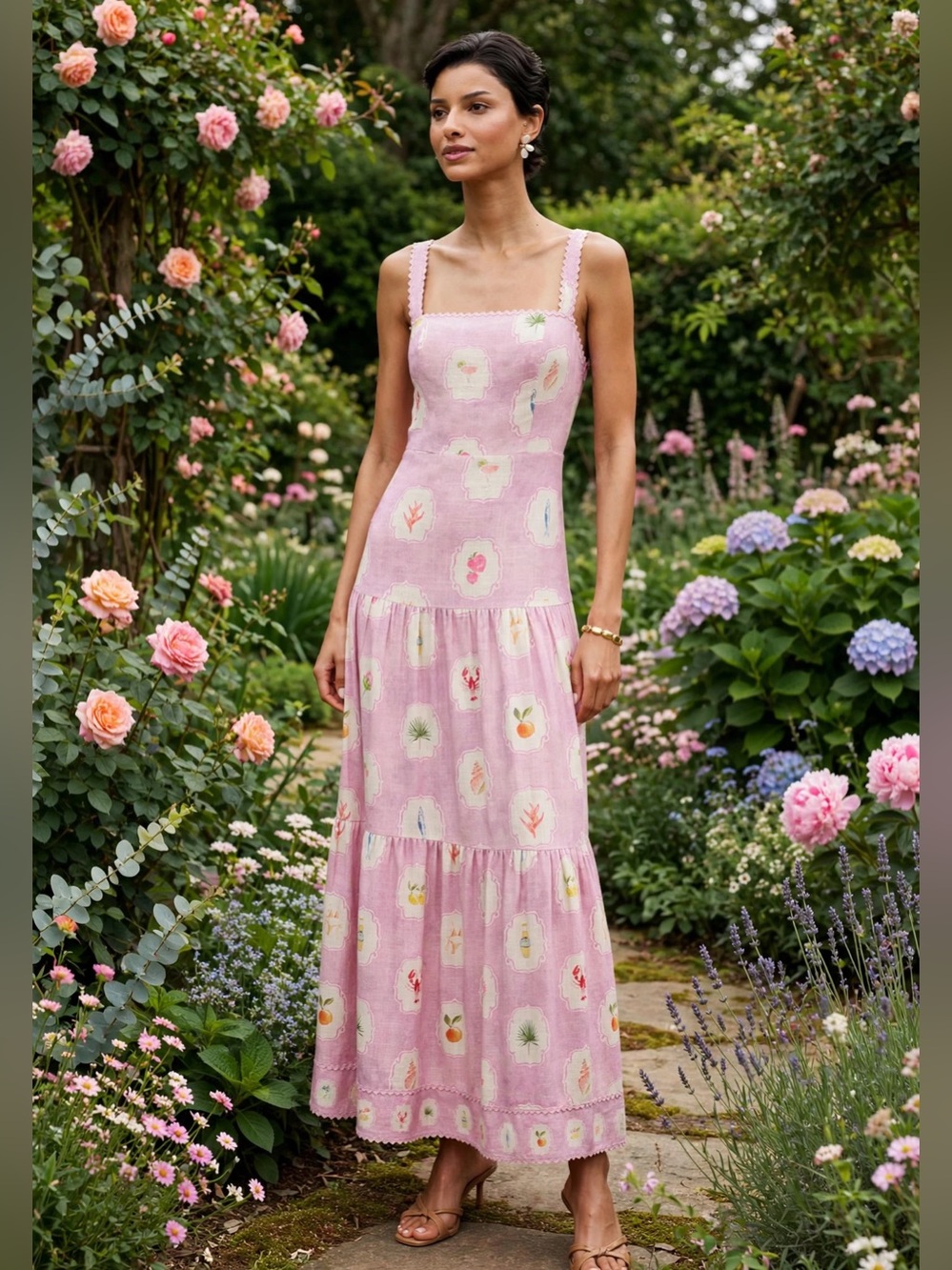 o.p.t. ANAYA Ziggy Dress cotton pink print dress size 2.